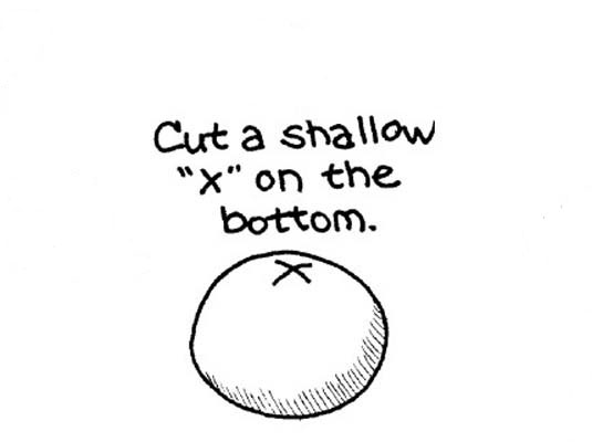 フレッシュトマトの皮むき、播種、切り刻み