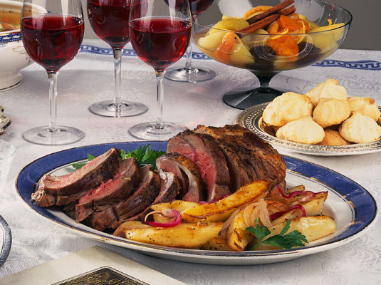 ジャガイモとガーリックローストラム