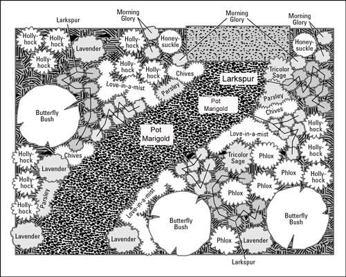 一年生植物：植物の形と大きさを組み合わせる方法
