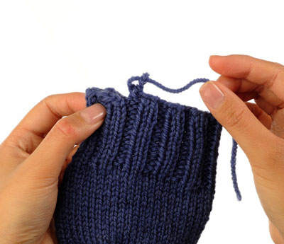 脚と袖口の編み方