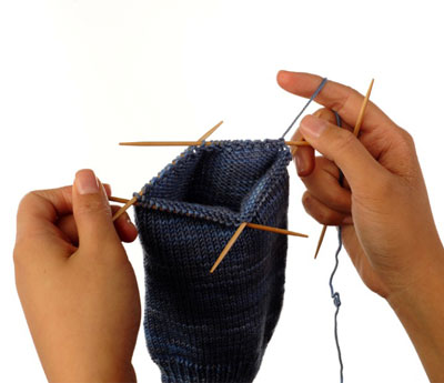 ガセットヒールの編み方