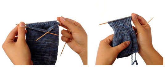 ガセットヒールの編み方