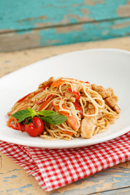 パスタとギリシャ風チキンのレシピ