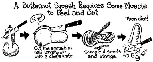 皮の固い野菜を半分に切る方法