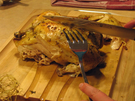 鶏肉を彫る方法